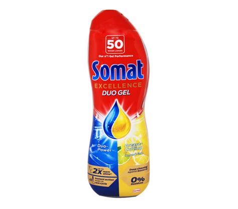 SOMAT Dishwasher Duo Gel Excellence Grease Cutting 900ml Lemon Lime