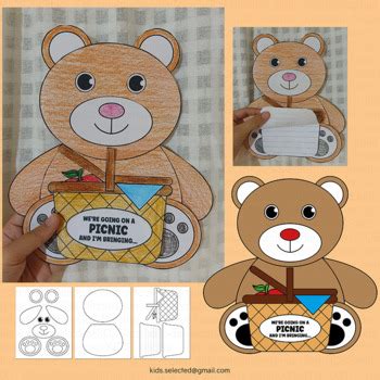 Teddy Bear Day Craft Picnic Writing Prompts Activities Cut Paste