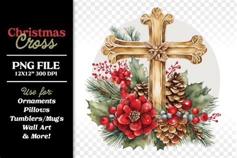 Christian Christmas Cross Clipart