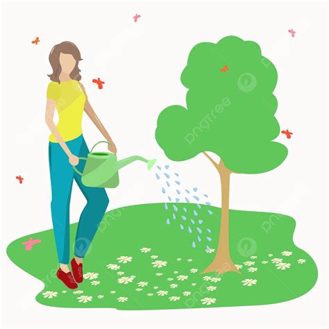 女孩只給種植的樹澆水 男人水矢量 向量 男人 水 向量向量圖案素材免費下載，png，eps和ai素材下載 Pngtree