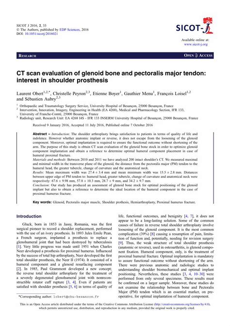 Pdf Ct Scan Evaluation Of Glenoid Bone And Pectoralis Major · Proximal Humerus Fracture