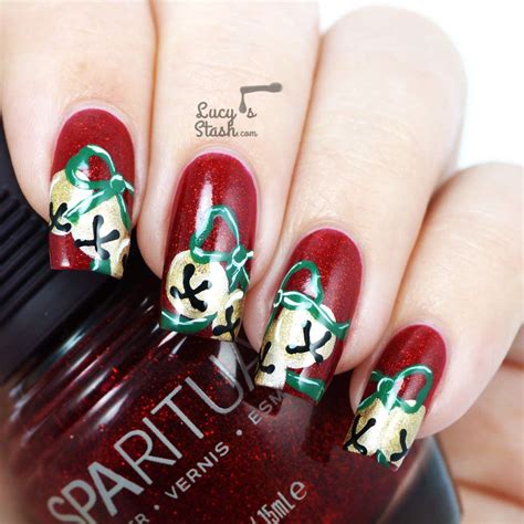 Jingle Bells Nail Art With Tutorials Lucy S Stash Christmas Nail