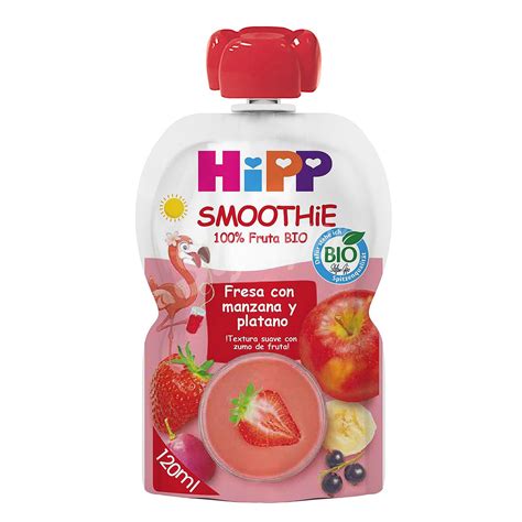 Hipp Biol Gico Bolsita De Fresa Con Manzana Y Pl Tano Ecol Gico Hipp