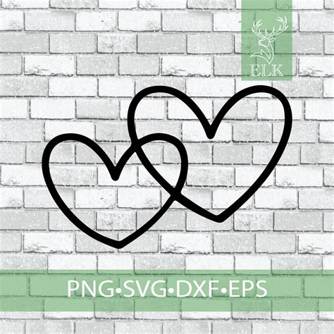 Double Heart Stacked Icon Svg Svg Dxf Eps Png Etsy