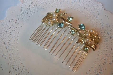 Jeweled Hair Comb 11 Pearl And Rhinestone Hair Comb