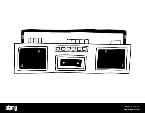 Hand Drawn Doodle Retro Tape Recorder Stock Vector Image Art Alamy