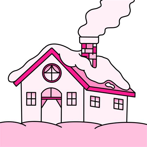 Pink House In Winter 16416855 Png