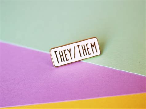 They Them Pronouns Enamel Pin Badge LGBTQ Pride Etsy UK Enamel Pins