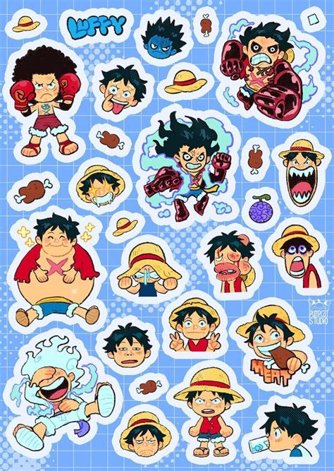 Luffy Stickers By Mims En Pegatinas Bonitas Dibujos Animados