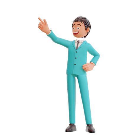 3d Rendered Character Businessman Pointing Up 27786356 PNG