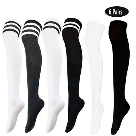 6 Pairs Thigh High Stockings Warm Women S Boot Socks Leg Warmer For Daily Wear And Cosplay In