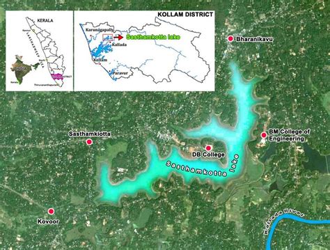 Aerial view of Sasthamkotta Lake. (Kerala State Biodiversity Board ...