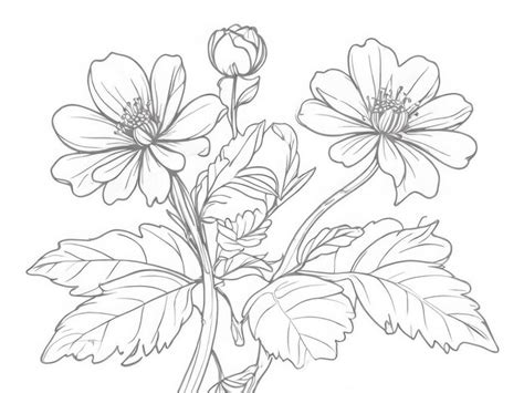 Premium Photo Flower Line Art Minimalist Contour Drawing Line Art