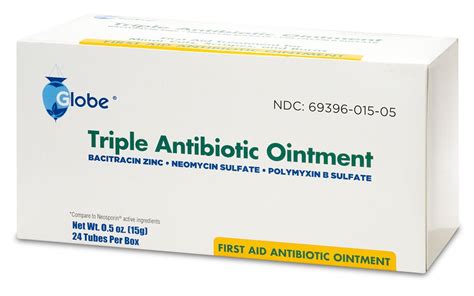 Globe Triple Antibiotic First Aid Ointment 05 Oz 24 Pack First Aid Antibiotic Ointment 24