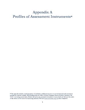 Fillable Online Profiles Of Assessment Instruments Fax Email Print