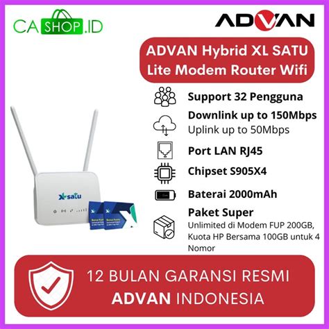 Jual Advan Xl Satu Lite Internet Rumah Unlimited Kuota Modem Router