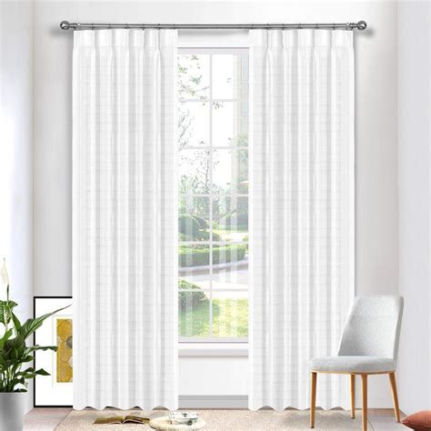 Buy Geneva Striped Sheer Pinch Pleat Curtains Online | Curtain Wonderland