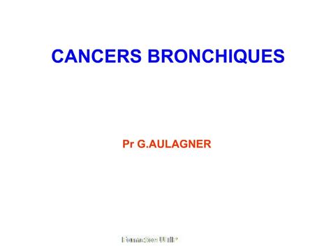 Ppt Cancers Bronchiques Powerpoint Presentation Free Download Id