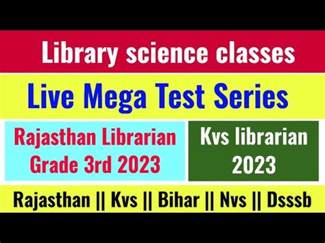 Mega Test Rajasthan Librarian Kvs Librarian Library Science