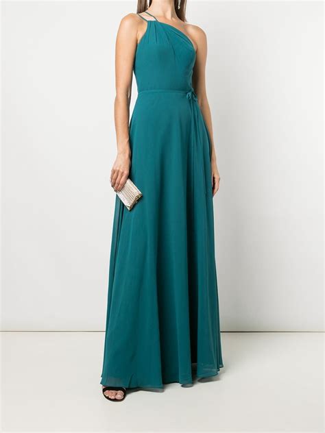 Marchesa Notte Bridesmaids Abito Da Sera Stilo Monospalla Blu