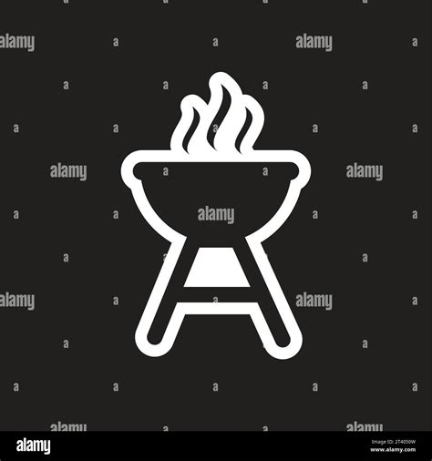 Stylish Black And White Icon American Barbecues Vector Image Stock