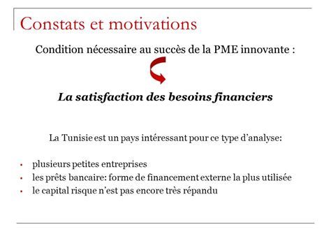 Contraintes Financières Et Innovation Dans Les Pme En Tunisie Une