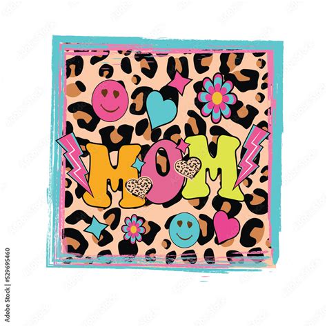 Mom Png Svg Retro Vintage Leopard Mom Mama Svg Png Mom Life Svg Momlife Svg Mommy Svg