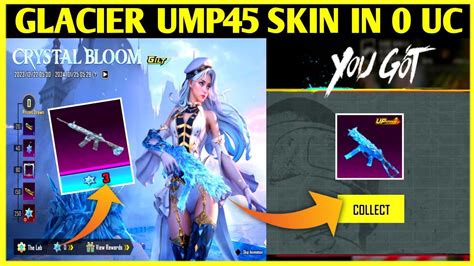 GET GLACIER UMP45 SKIN IN 0 UC BGMI CRYSTAL BLOOM NEW EVENT M416