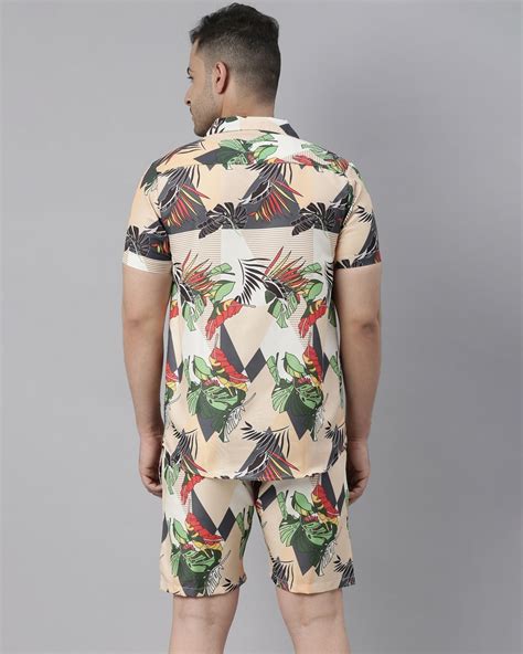 Buy Mens Beige All Over Printed Co Ord Set Online In India At Bewakoof