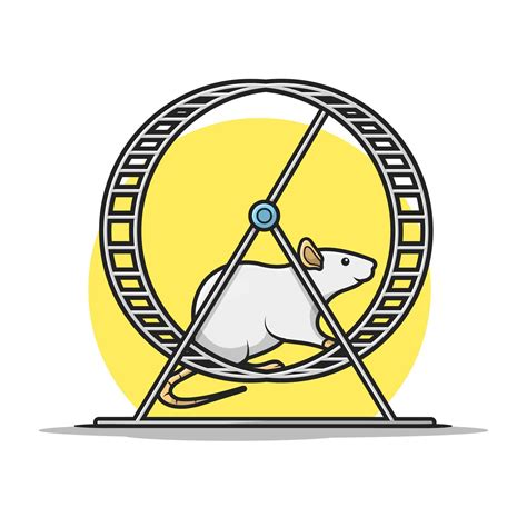 Cute Hamster Running In Running Wheel Cartoon Vector Icon Illustration