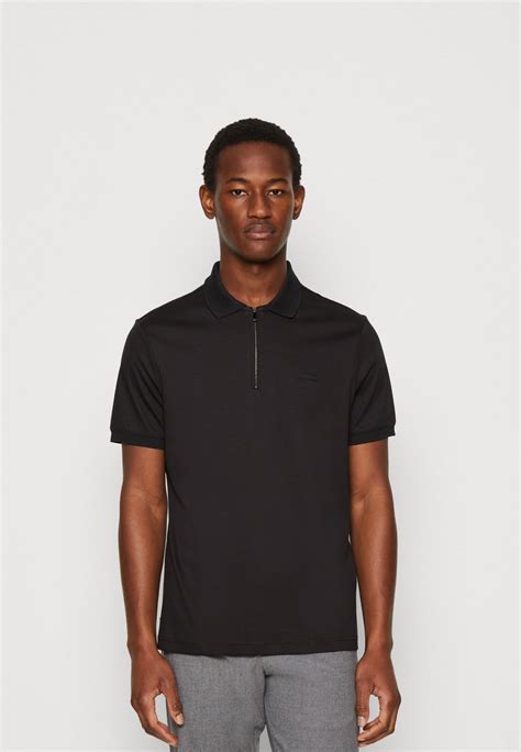 Calvin Klein Smooth Welt Zip Polo Shirt Black Uk