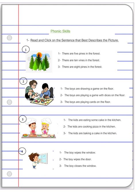 phonic skills worksheet  worksheets