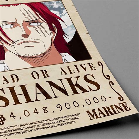 Red Haired Shanks Wanted Poster - Etsy