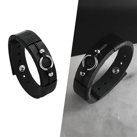 Pulseira Masculina De Couro Circular Shopee Brasil