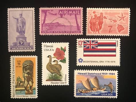 Hawaii Stamps Vintage 1937 to 1984, US Commemoratives, Set of 7 - Etsy