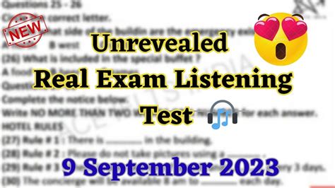 9 September 2023 IELTS Exam Hard Listening Test With Answer Out Ielts