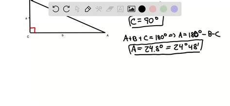 SOLVED Solving A Right Triangle Solve The Right Triangle Shown In The