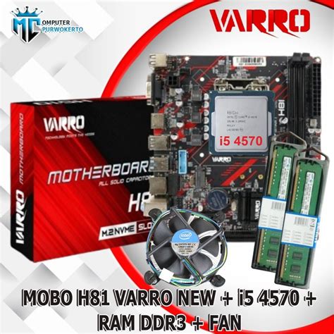 Jual MOBO MAINBOARD H81 VARRO NEW Processor I5 4570 4590 RAM FAN