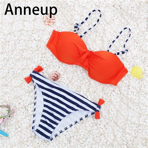 Anneup 2017 Sexy Solid Bikini Set Push Up Beachwear Summer Hot Design