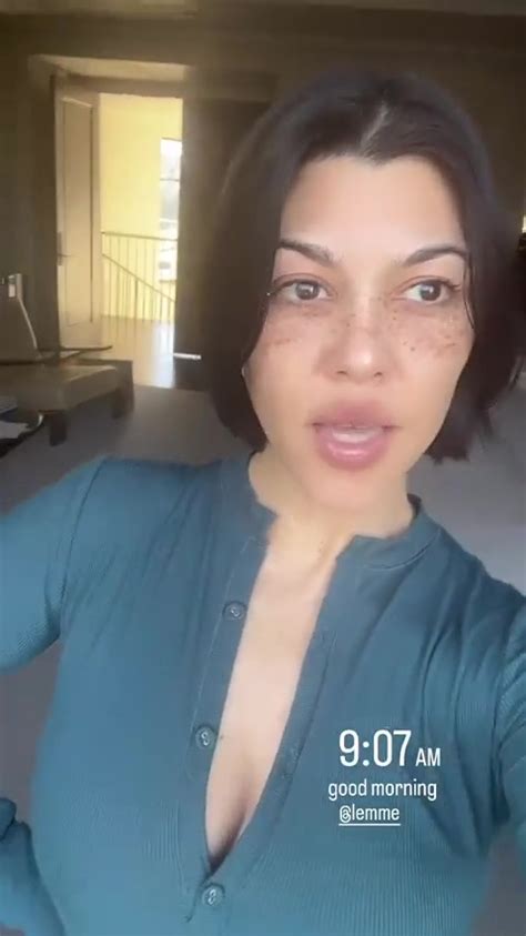 Kourtney Kardashian Teases Major Cleavage In Unbuttoned Top As She Shows Off Her Fresh Face