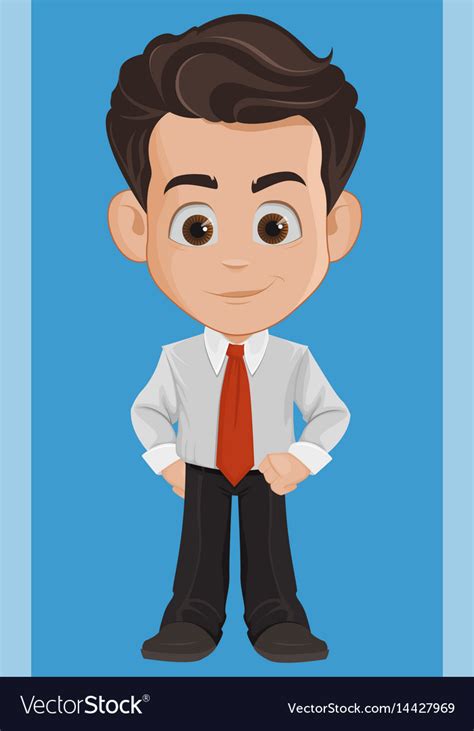 Business man cartoon character cute young Vector Image