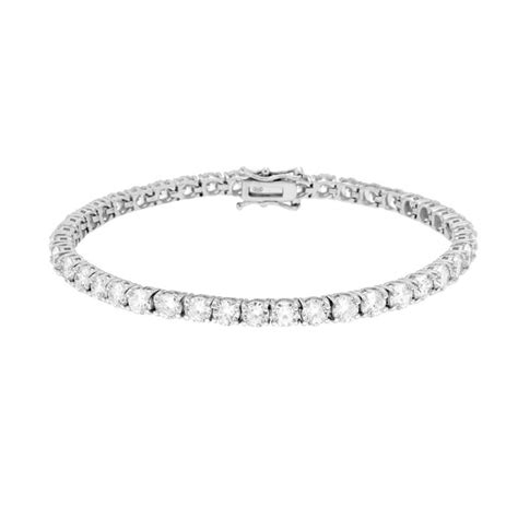 Bracciale Due Fili Catena Rolo Diamantata Con Cuori Pendenti In Argento 925