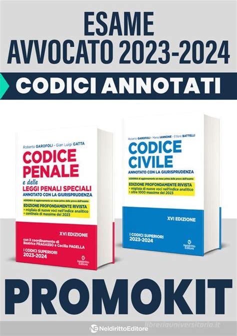 Kit Codici Esame Avvocato Codice Civile Codice Penale Annotati