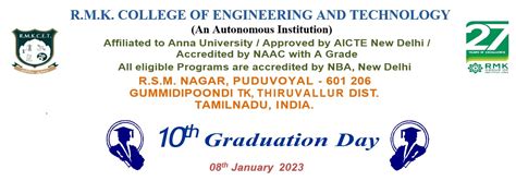 Graduation Day Welcome To Rmk College Of Engineering And Technology