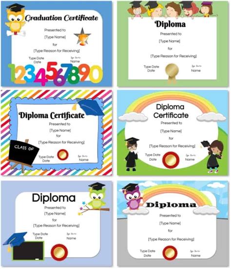 FREE Preschool and Kindergarten Graduation Certificate Templates