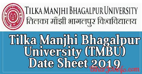Tilka Manjhi Bhagalpur University (TMBU) Date Sheet 2019