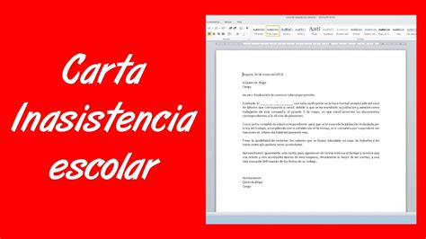 Como Hacer Una Carta De Inasistencia Escolar Youtube