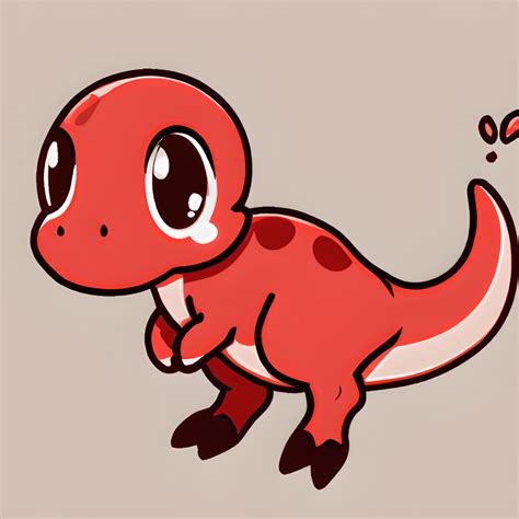 Cute Red Dinosaur Emotes Art By Junichi Masuda Creative Fabrica