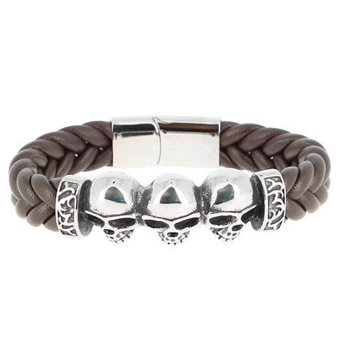 Bracelets Acier Inoxydable Et Cuir