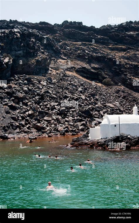 New Volcano And Hot Springs In The Caldera On The Island Of Santorini